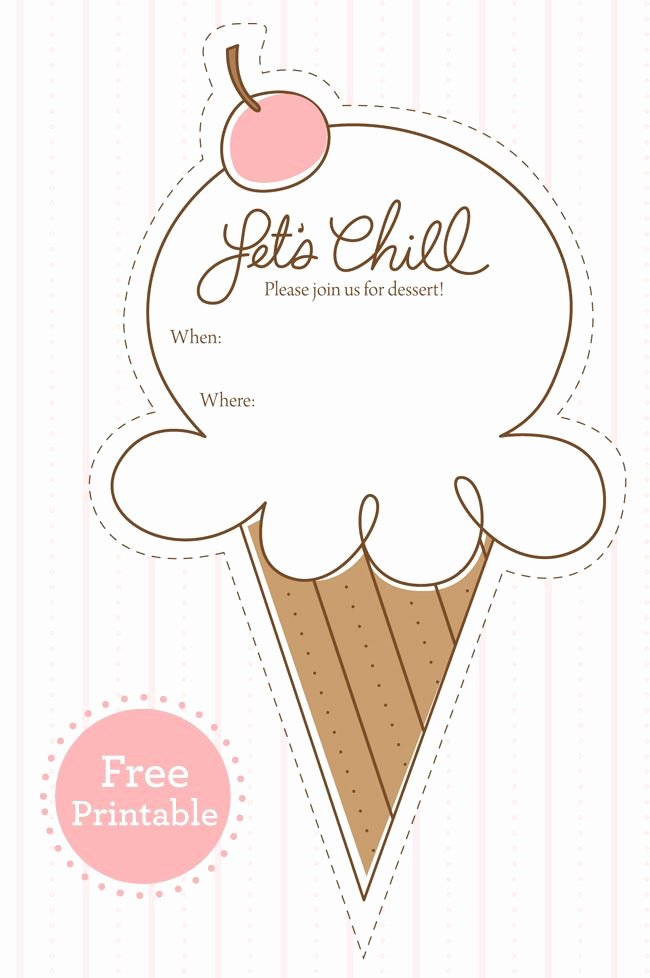 Ice Cream social Invite Template Luxury Free Ice Cream Party Printables social Invitation