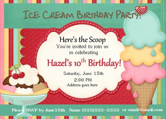 Ice Cream social Invite Template New Ice Cream Sunday Ice Cream Invitation Ice Cream social