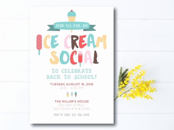 Ice Cream social Invite Template Unique Instant Download Ice Cream social Invitation Ice Cream Party