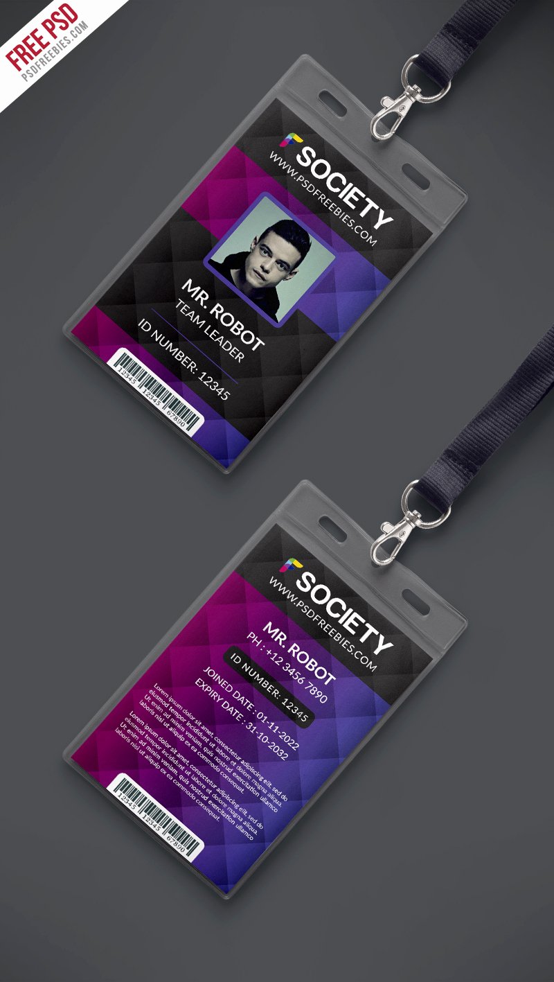 Id Card Template Photoshop Beautiful Corporate Fice Id Card Psd Template