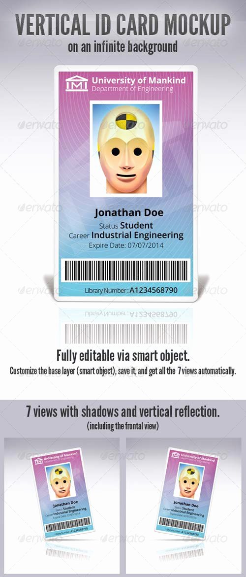 Id Card Template Photoshop Fresh Graphicriver Vertical Id Card