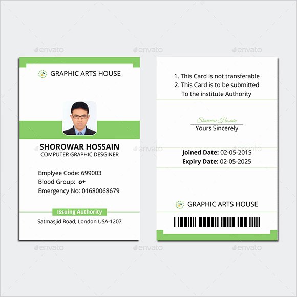 Id Card Template Photoshop Lovely Employee Id Card Template