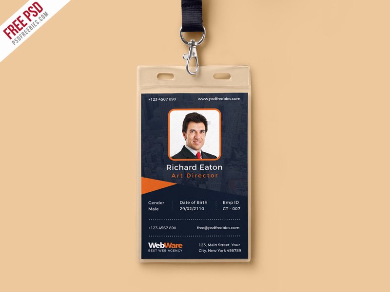 Id Card Template Photoshop New Vertical Pany Identity Card Template Psd