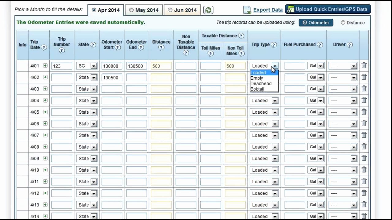 Ifta Trip Sheet Template | Peterainsworth