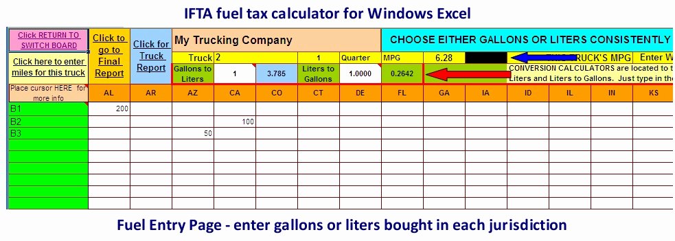 Ifta Trip Sheet Template Lovely Microsoft Excel Spreadsheets for Calculating ifta Fuel Tax