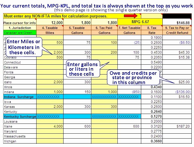 Ifta Trip Sheets Template Luxury Microsoft Excel Spreadsheet for Calculating ifta Fuel Tax