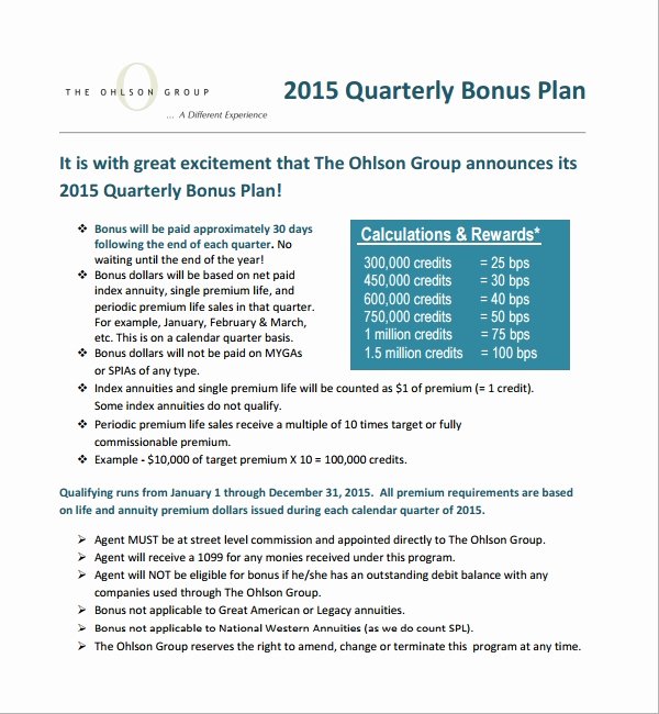 Incentive Plan Template New 7 Bonus Plan Templates