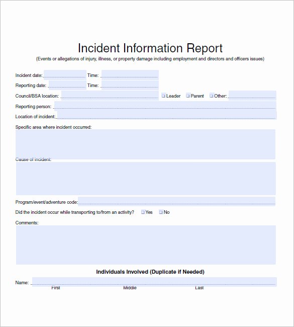 Incident Report Log Template Beautiful 50 Incident Report Templates Pdf Docs Apple Pages
