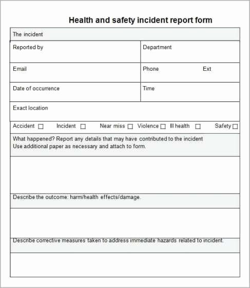Incident Report Log Template Best Of 21 Free Incident Report Template Word Excel formats
