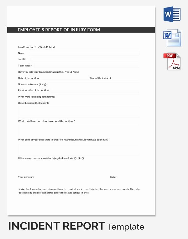 Incident Report Log Template Elegant Incident Report Template 39 Free Word Pdf format