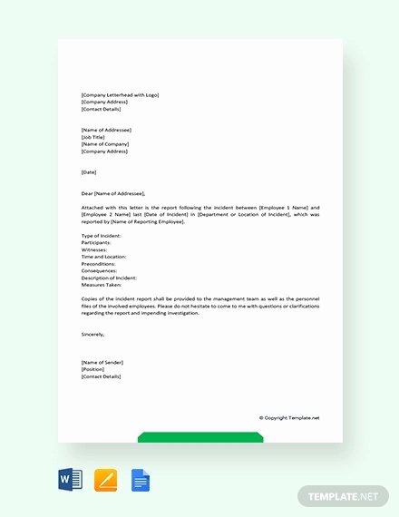 Incident Statement Letter Sample Beautiful 6 Incident Report Letter Examples Pdf