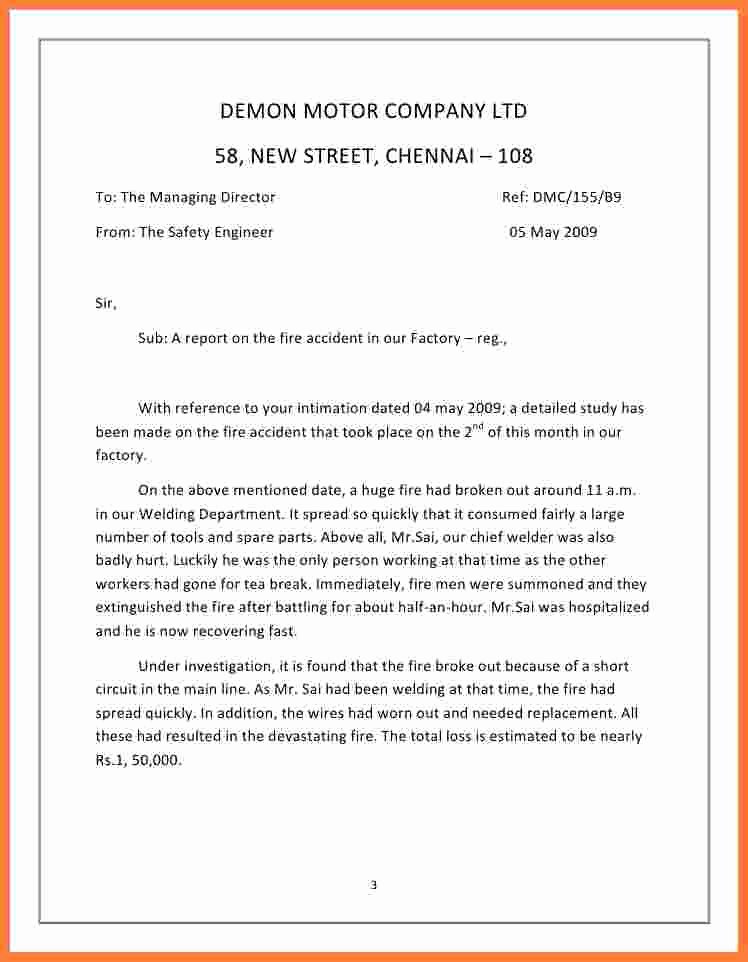 Incident Statement Letter Sample Best Of 9 Incident Report Sample