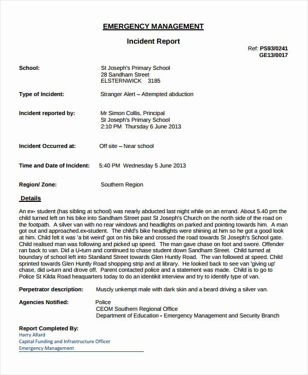 Incident Statement Letter Sample Lovely 41 Incident Report Samples Word Pdf Docs