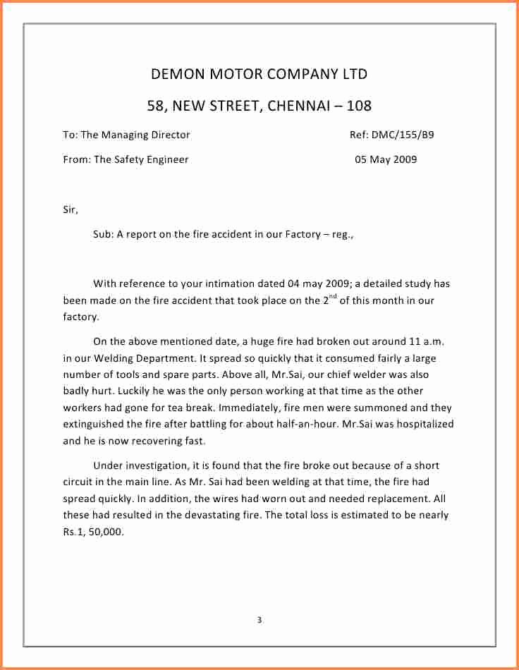 Incident Statement Letter Sample Lovely 6 Incident Report Letter Examples Pdf