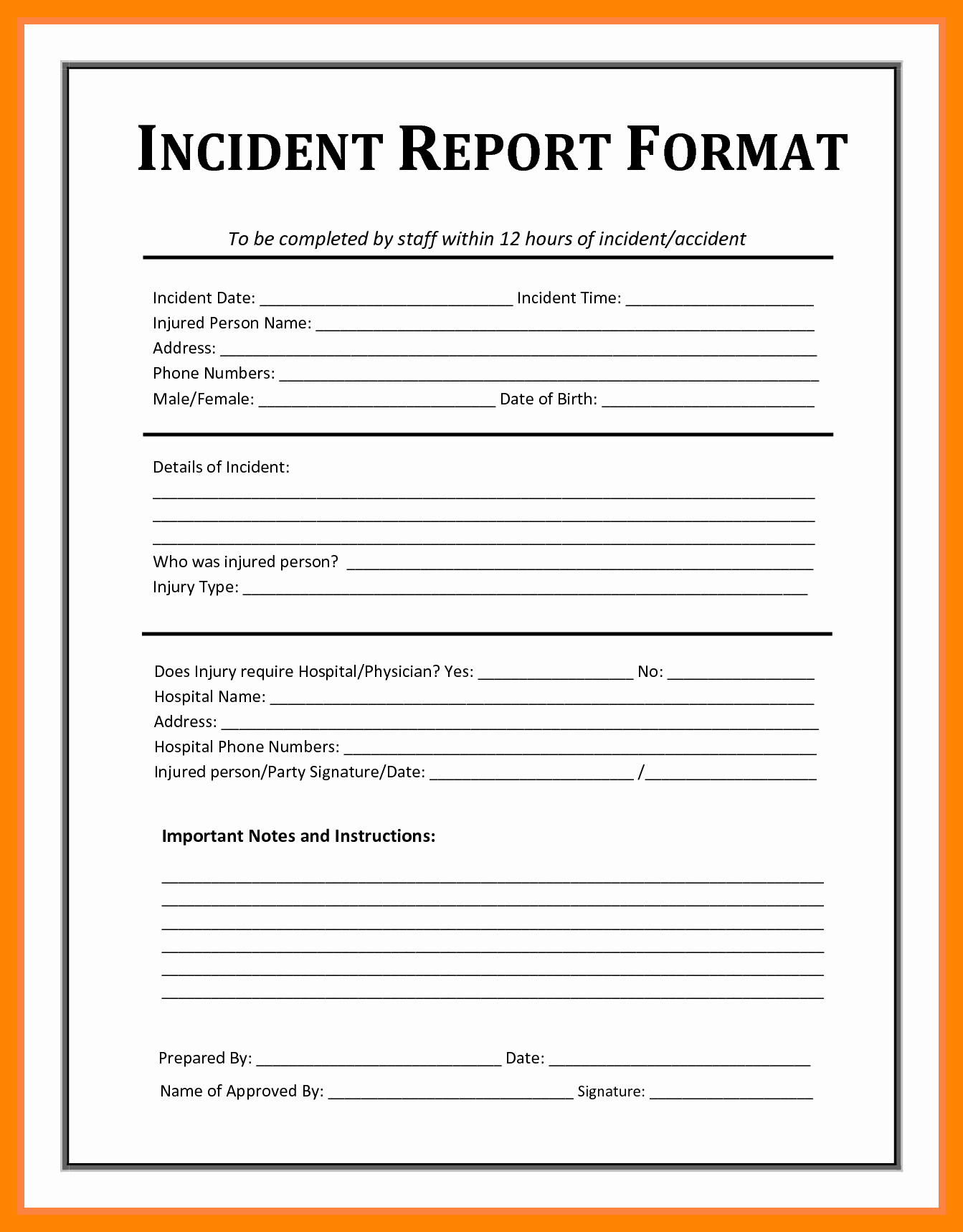Incident Statement Letter Sample Luxury 13 Incident Report Sample In Nursing