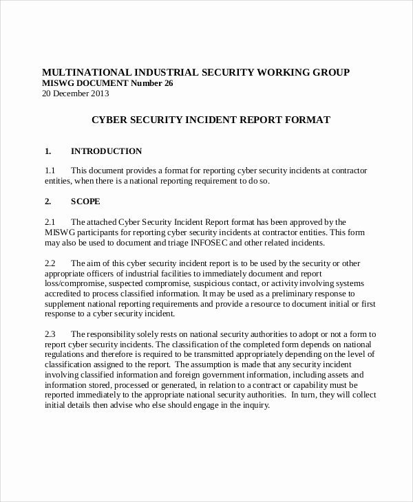 Incident Statement Letter Sample Unique 10 Sample Security Incident Reports Pdf Word Pages