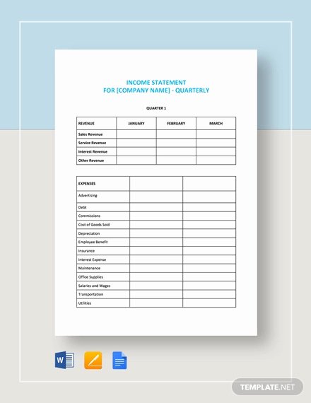 Income Statement Template Word Elegant In E Statement Template 23 Free Word Excel Pdf