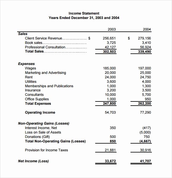 Income Statement Template Word Fresh 6 Free In E Statement Templates Word Excel Sheet Pdf