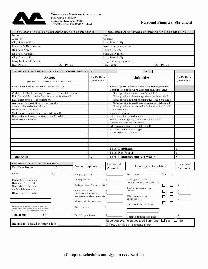 Income Statement Template Word Inspirational Download the Personal Financial Statement Word format