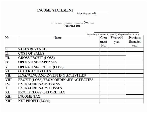 Income Statement Template Word Luxury 6 Free In E Statement Templates Word Excel Sheet Pdf