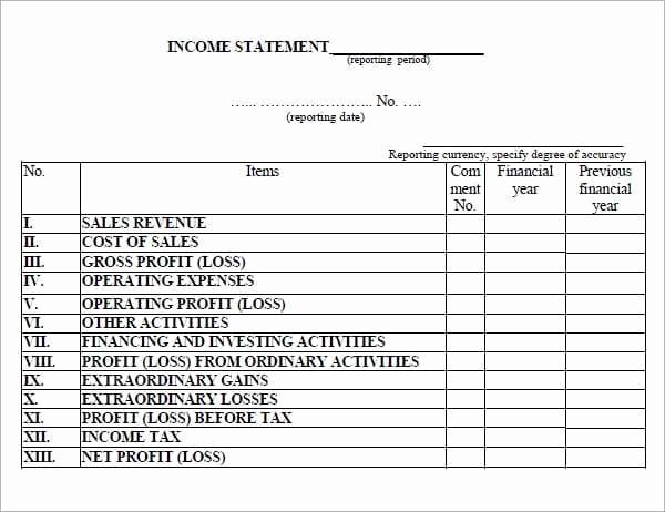 Income Statement Template Word Luxury 6 Free In E Statement Templates Word Excel Sheet Pdf