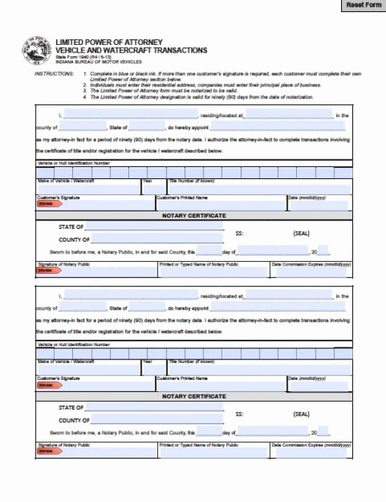 Indiana Bmv Power Of attorney Luxury Ohio Bureau Motor Vehicles Power attorney form