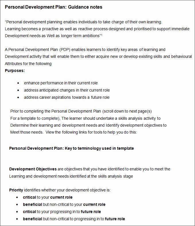 Individual Professional Development Plan Sample New Sample Personal Development Plan Template 10 Free