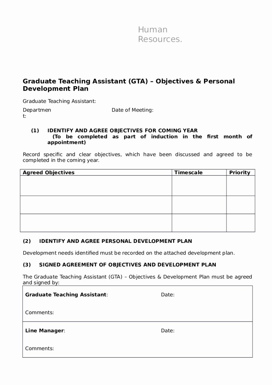 Individual Professional Development Plan Sample Unique 2019 Personal Development Plan Fillable Printable Pdf