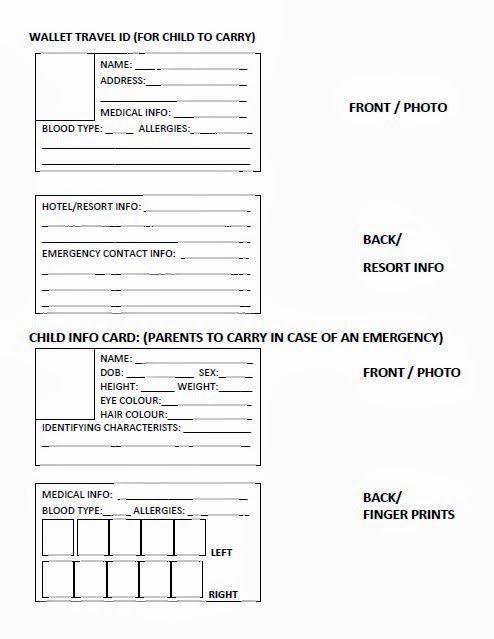 Info Card Template Awesome Kids Id Card Template