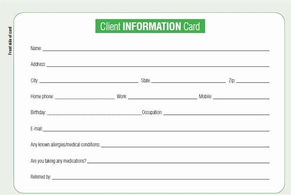 Info Card Template Beautiful 8 Client Information Sheet Templates Word Excel Pdf formats