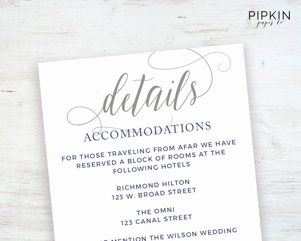 Info Card Template Lovely Information Card Template Wedding Details Card Template
