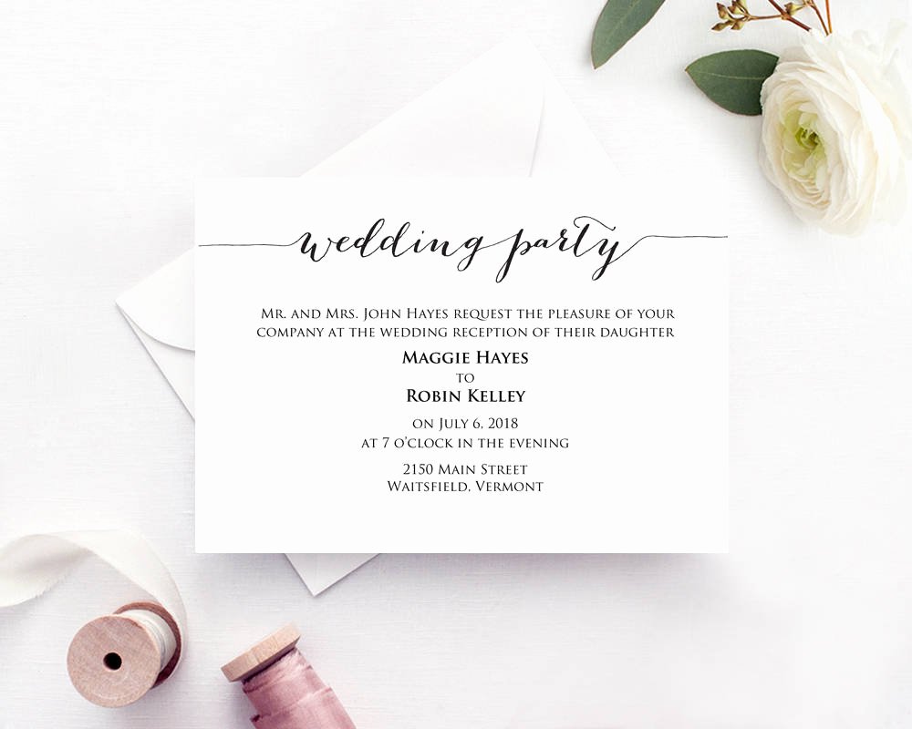 Information Card Template Elegant Wedding Party Invitation · Wedding Templates and Printables