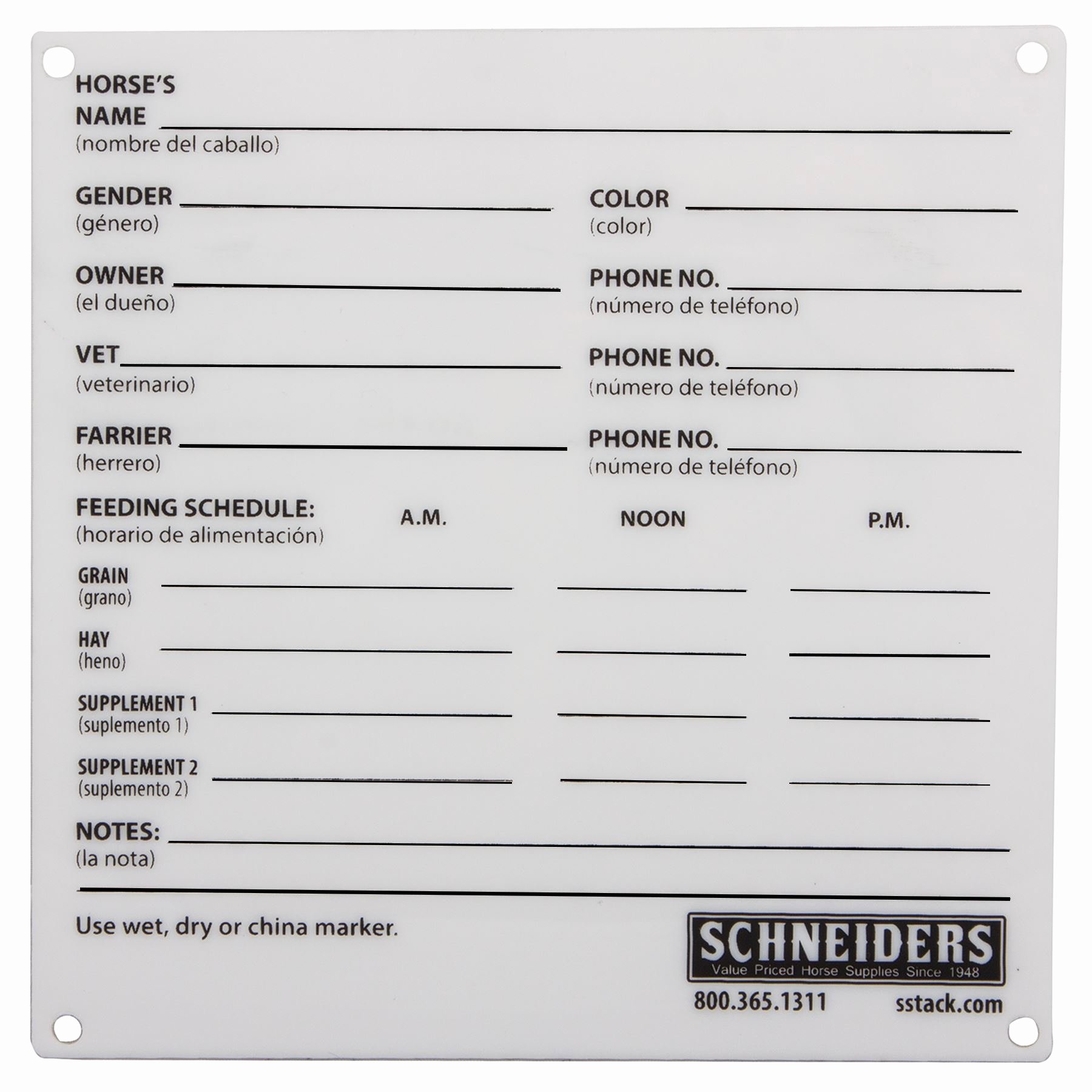 Information Card Template Unique Plexiglass Stall Information Card In Stable at Schneider