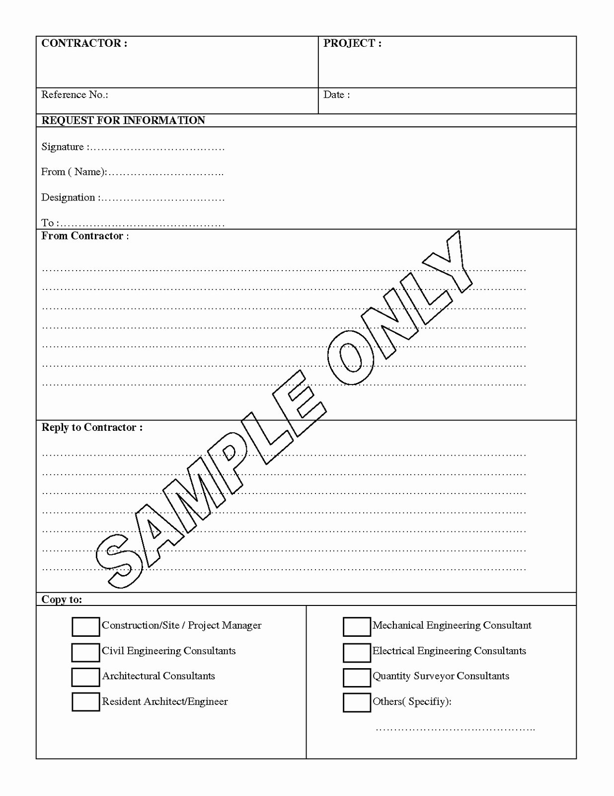 Information form Template Lovely Request for Information Template