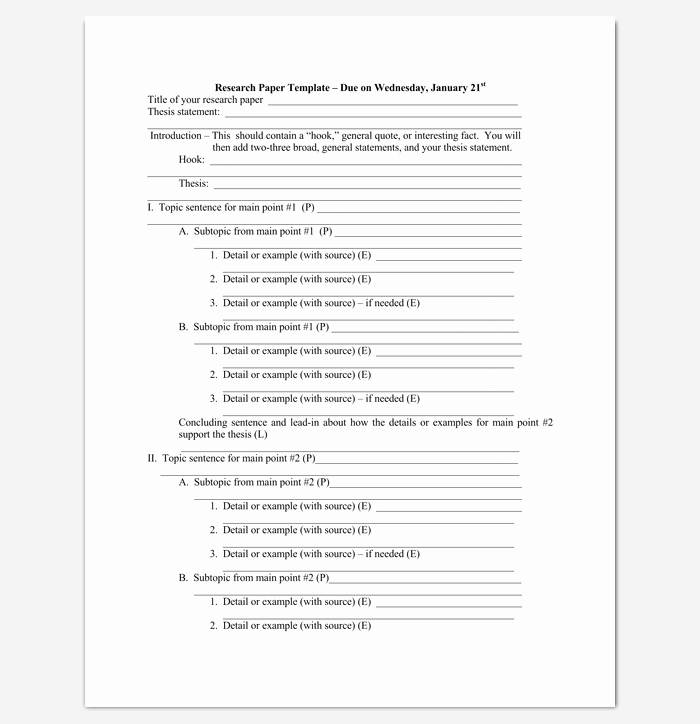 Informative Research Paper Outline Best Of Research Paper Outline Template 36 Examples formats