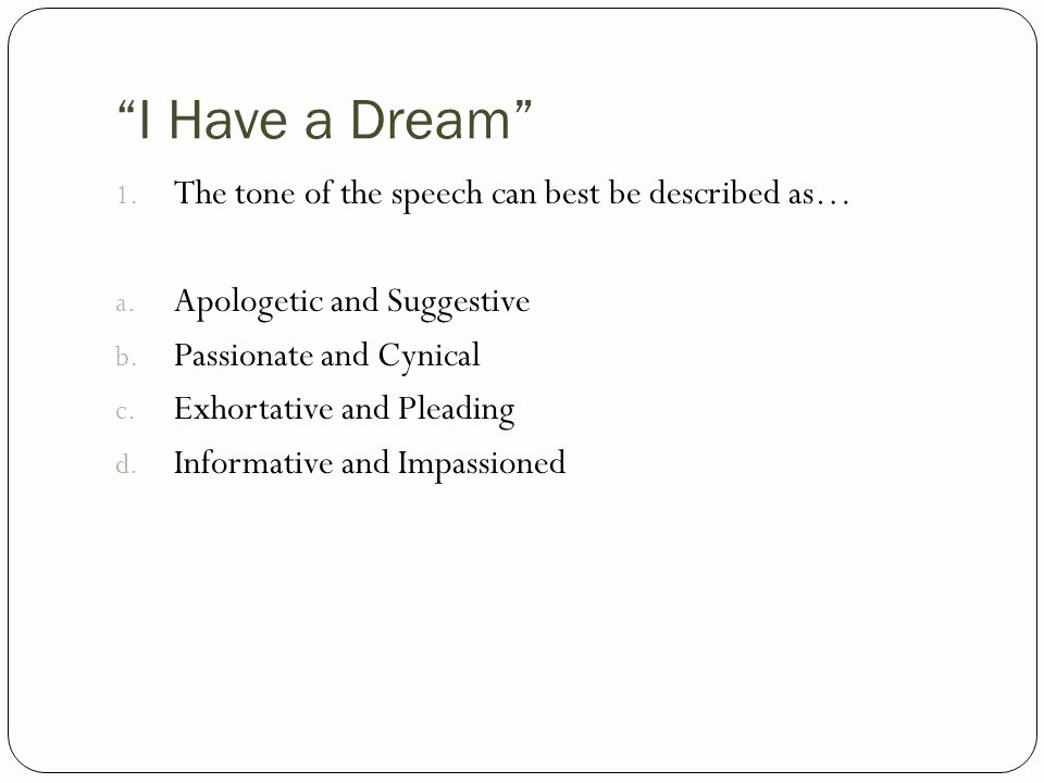 Informative Speeches About Dreams Fresh Lets Have Fun Analyzing Rhetoric Ppt