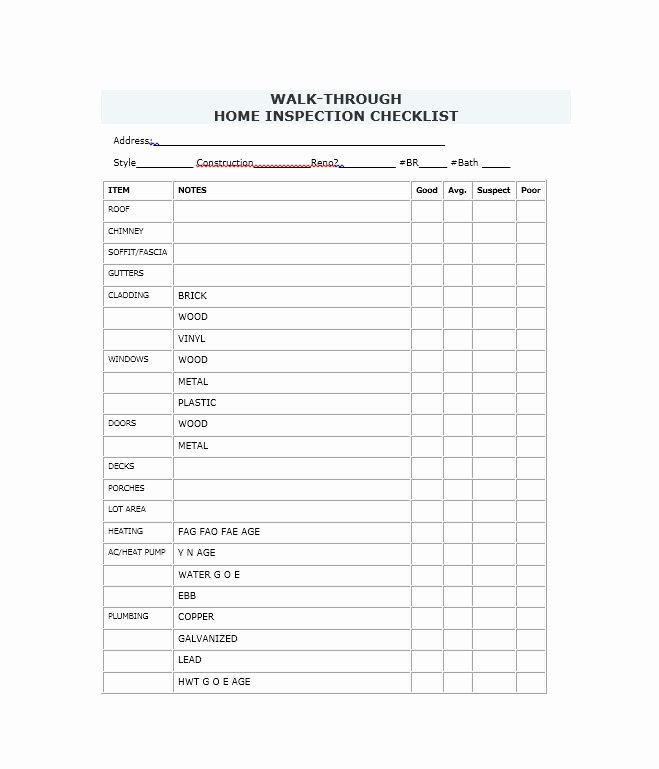 Inspection Log Sheet Best Of 20 Printable Home Inspection Checklists Word Pdf