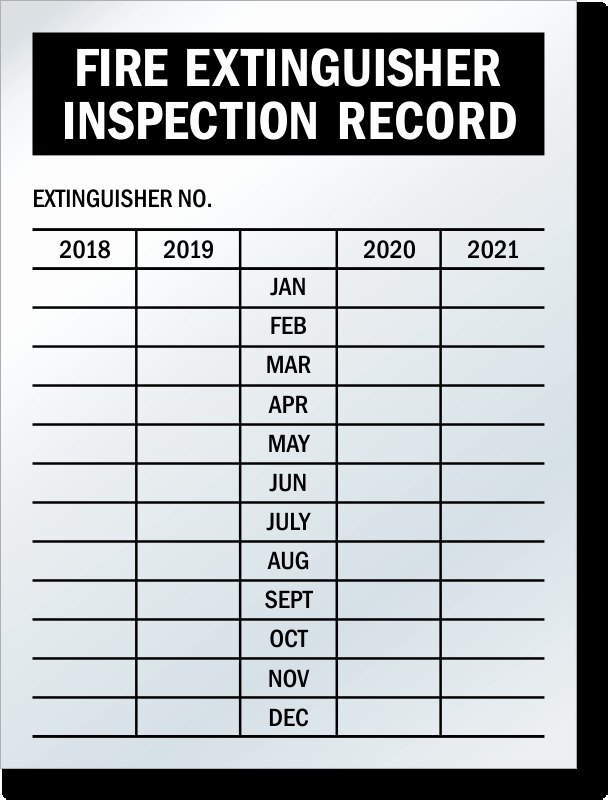 Inspection Log Sheet Lovely 4 5 Year Record Fire Extinguisher Tags