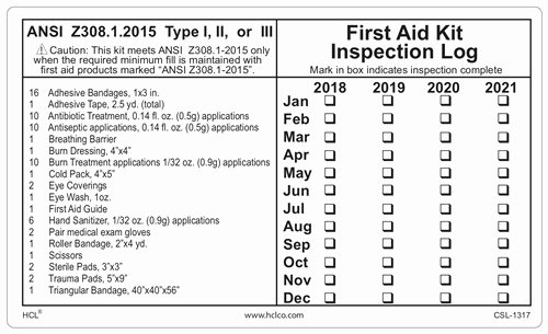 Inspection Log Template Luxury First Aid Kit Inspection Log Class A Write In Label