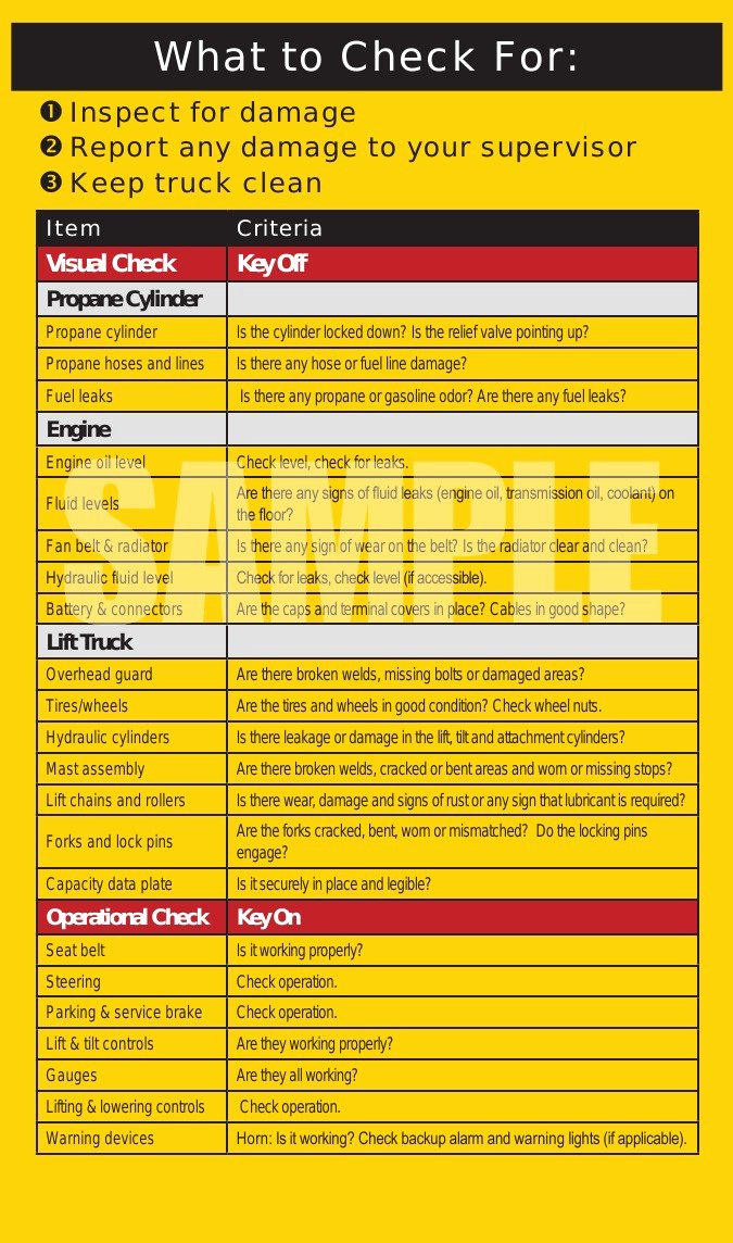 Inspection Log Template Luxury forklift Safety Inspection Checklist Book – the Equipment Log