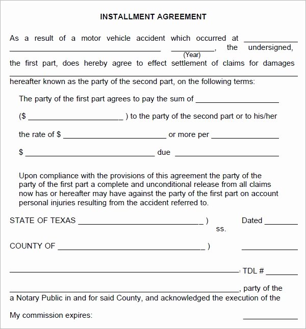 Installment Payment Plan Agreement Template Best Of Installment Agreement 5 Free Pdf Download