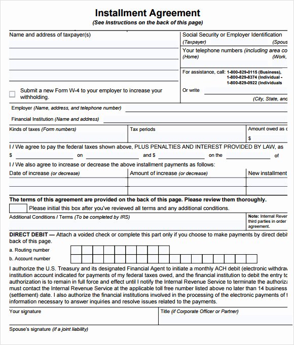 Installment Payment Plan Agreement Template Fresh 6 Sample Installment Agreements