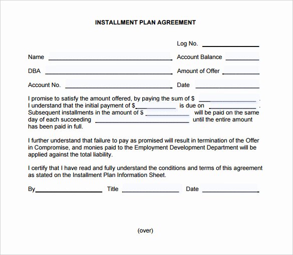 Installment Payment Plan Agreement Template Inspirational Payment Plan Agreement Template – 21 Free Word Pdf