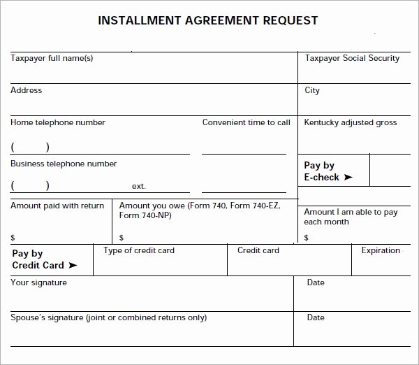 Installment Payment Plan Agreement Template Lovely Installment Agreement 7 Free Pdf Download