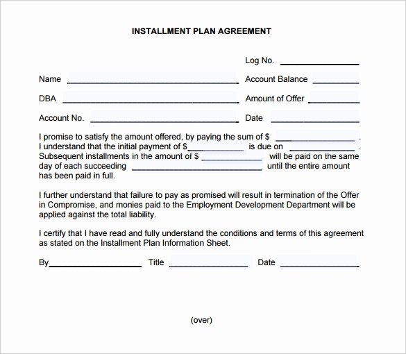 Installment Payment Plan Agreement Template New Payment Plan Contract Template Free Download