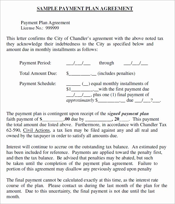 Installment Payment Plan Agreement Template Unique Installment Agreement 5 Free Pdf Download