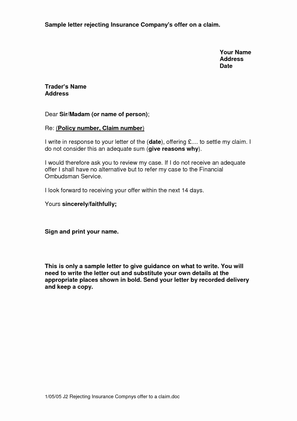 Insurance Denial Letter Template Inspirational Insurance Denial Letter Template Samples