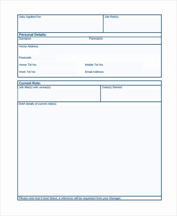 Internal Application form Unique 25 Sample Job Application forms