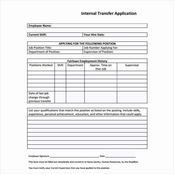 Internal Application form Unique 4 Internal Application form Templates Pdf