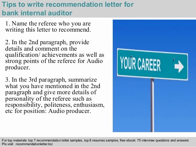 Internal Auditor Interview Questions Inspirational Bank Internal Auditor Re Mendation Letter